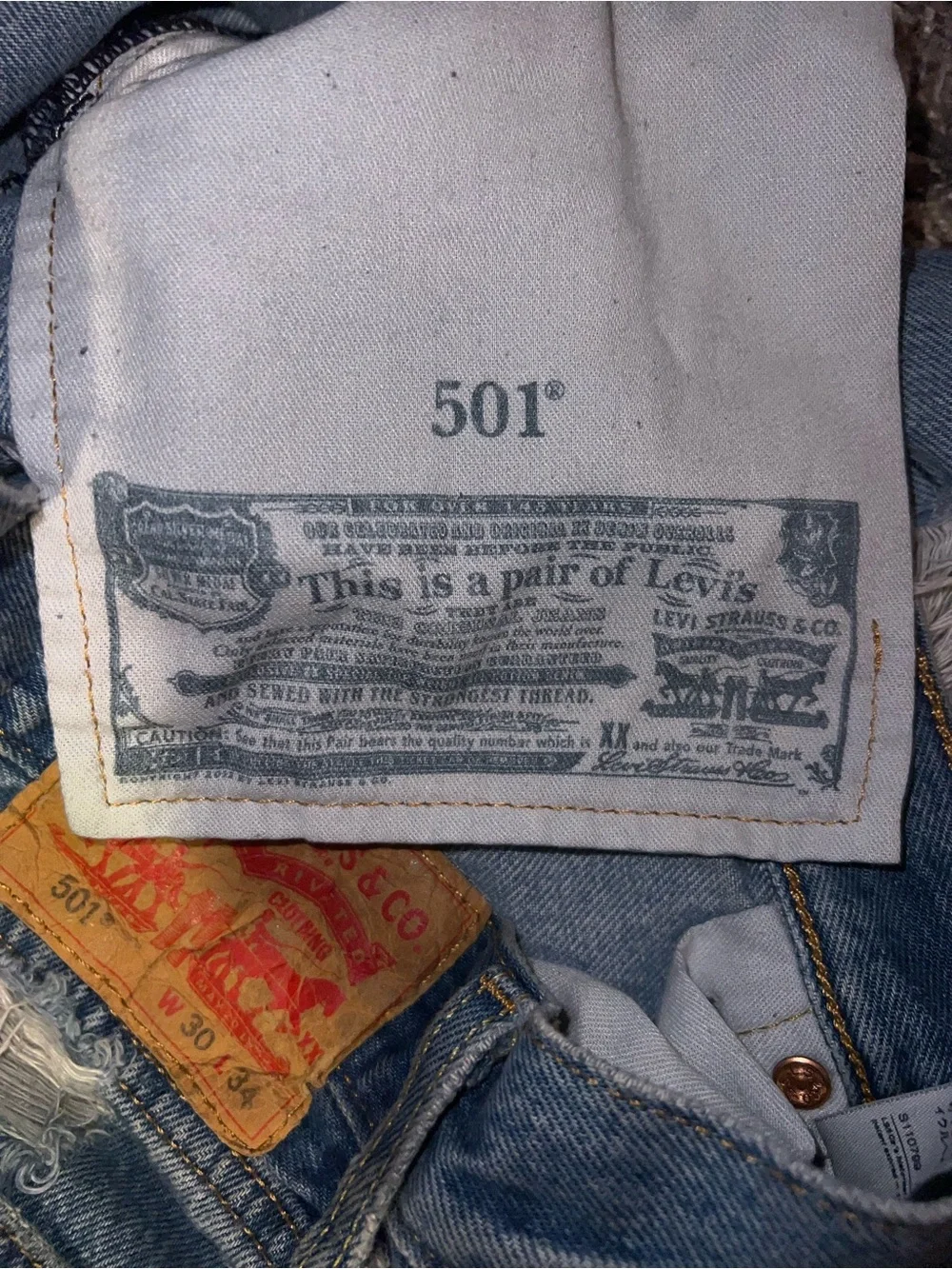 Levi's Light Blue Men's Straight Jeans with Distressed Details